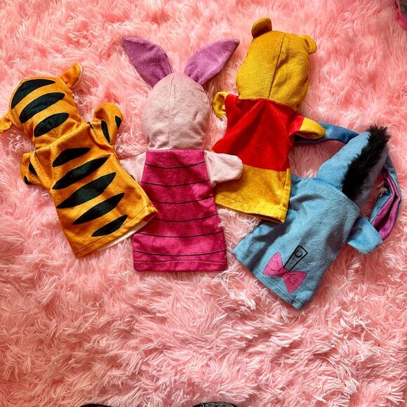 Melissa and Doug Winnie the Pooh Tigger Piglet Eeyore Plush Hand Puppets Disney - Picture 2 of 3
